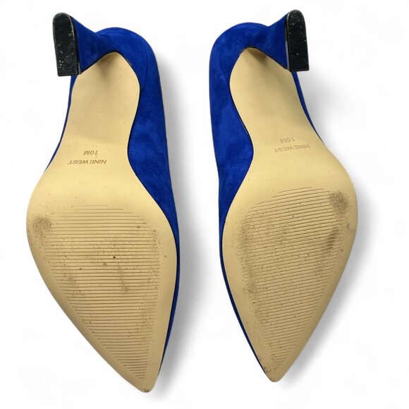 Nine West Blue Suede Heels | Women’s Size 10M, 4.25” Heel - Picture 3 of 7